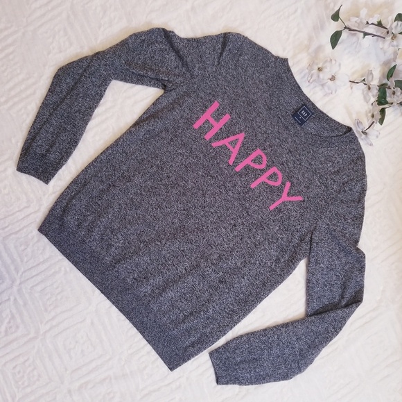 GAP Tops - GAP Soft Long Sleeved HAPPY Sweater